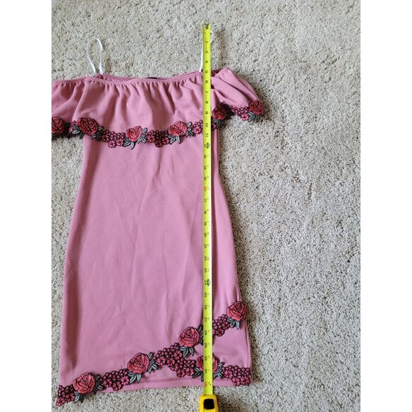NWT Fashion Magazine Women's Hispanic Pink Cold Shoulder Bodycon Mini Dress SZ M - Picture 4 of 5